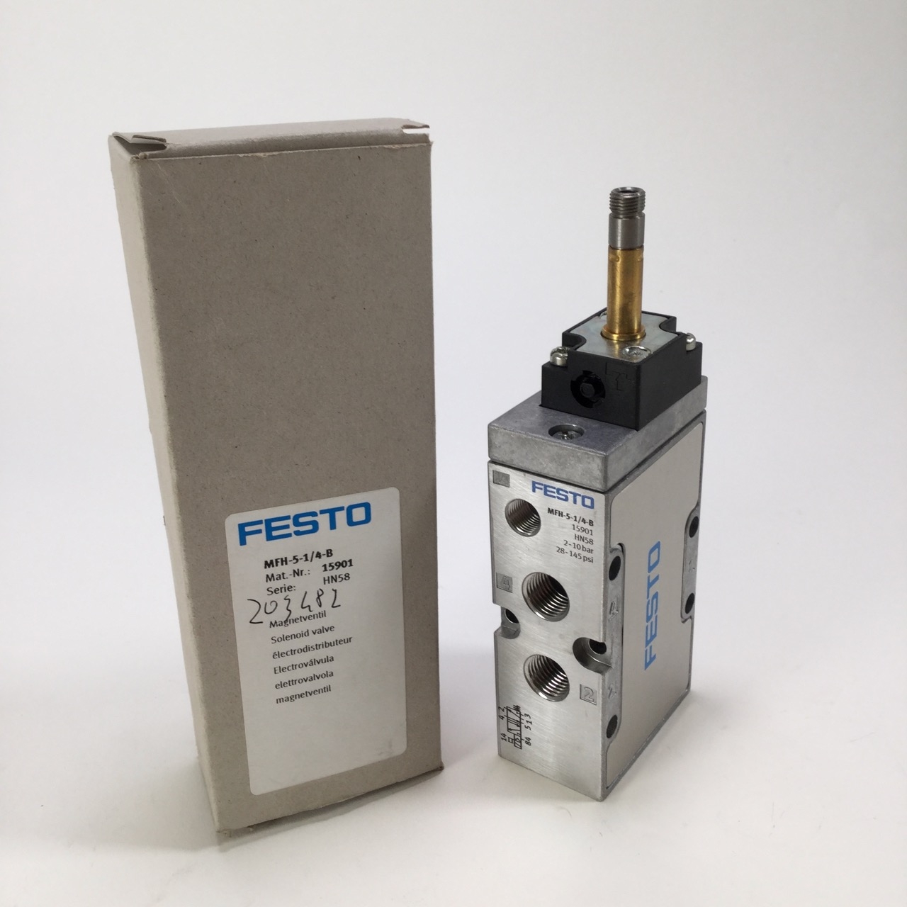 Festo MFH 5 1 4 B Solenoid Valve 15901 HN58 Magnetventil 2 10bar New NFP