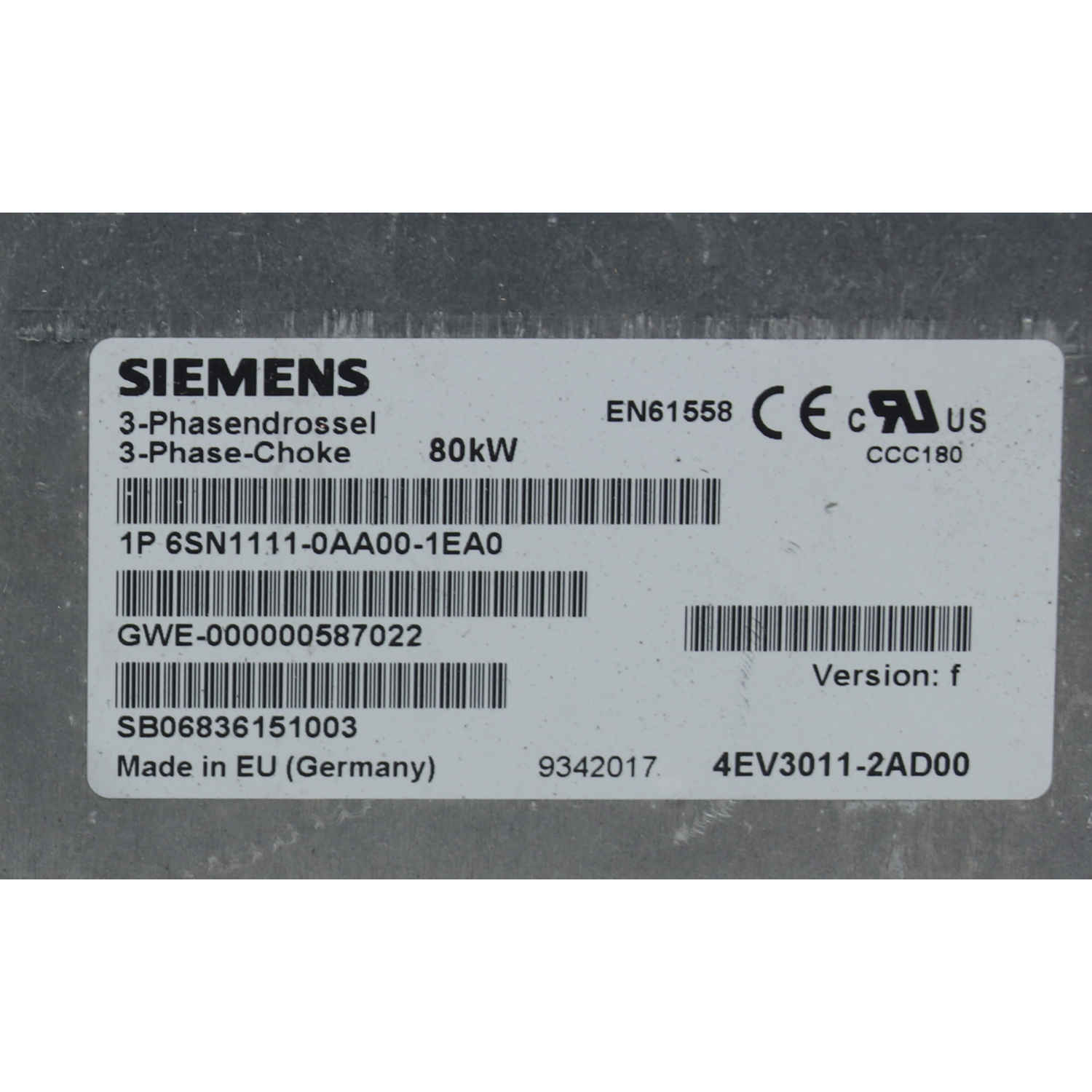 Filtre SIEMENS 6SN1111-0AA00-1EA0