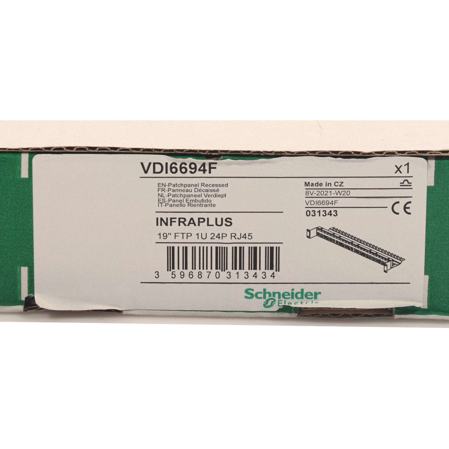 Schneider Electric VDI9864, Infraplus-MP - Doubleur 18mm ethernet