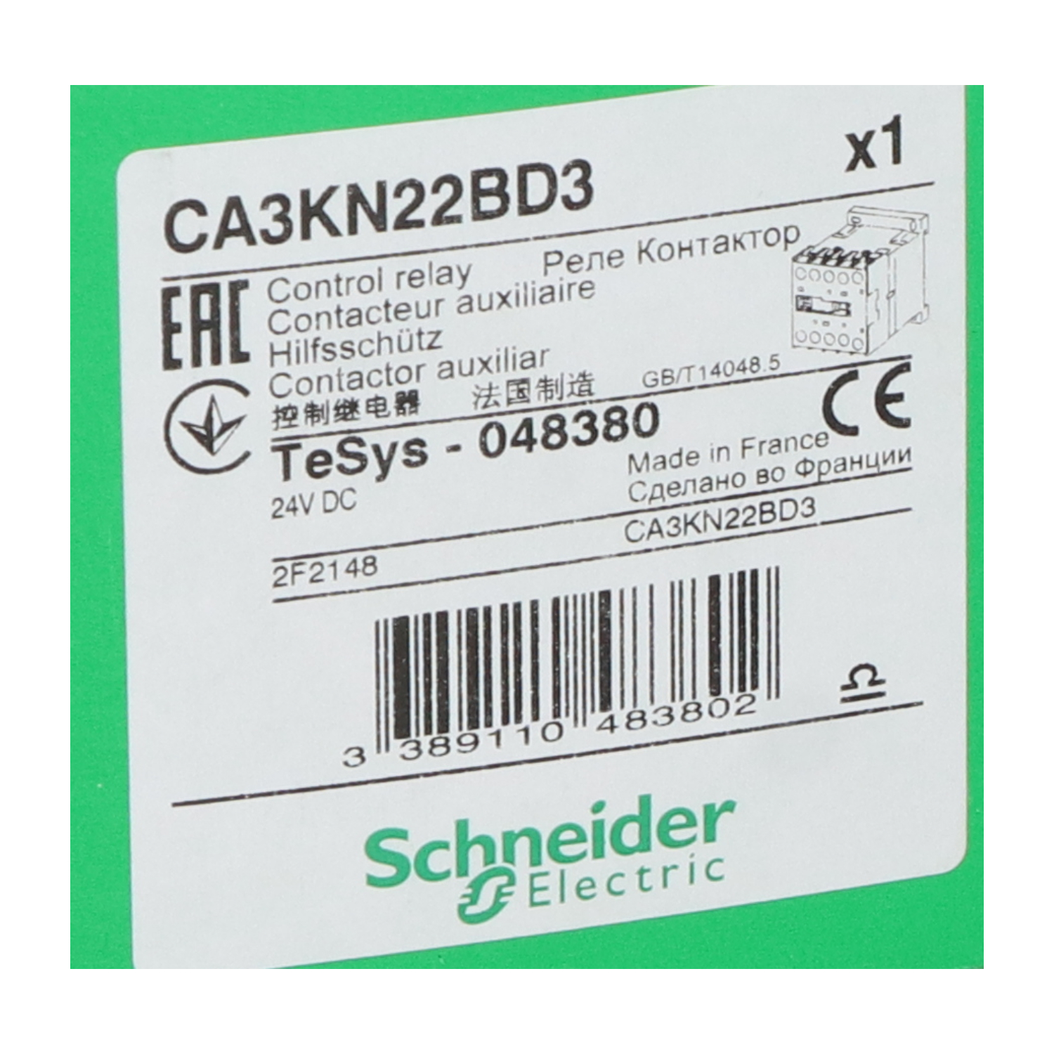 Hilfsschütz Schneider Electric TeSys CA3KN22BD3