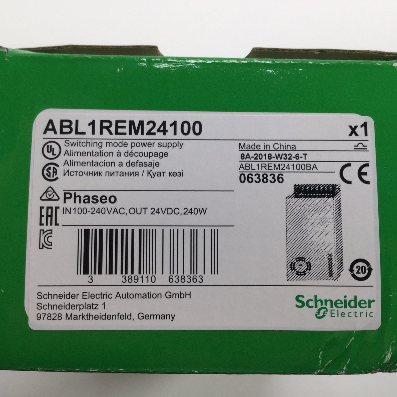 ABL1REM24100 Phaseo ABL1 - alimentation à découpage - 10A - 100 à 240VAC -  24VDC