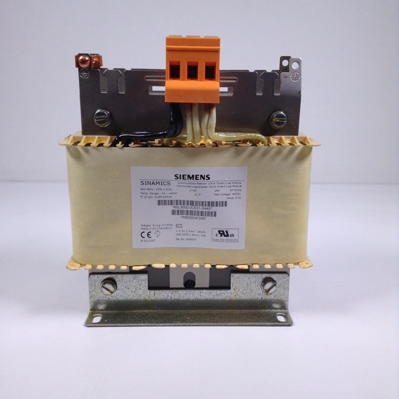 Siemens 6SL3000-0CE21-0AA0 Line Reactor For 10 KW SMART LINE NFP