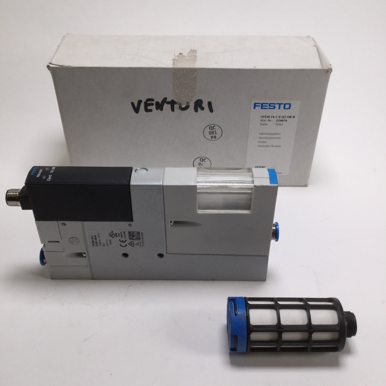 Festo OVEM-14-L-B-QO-ON-N Vacuum Generator 539074 FO43 New NFP