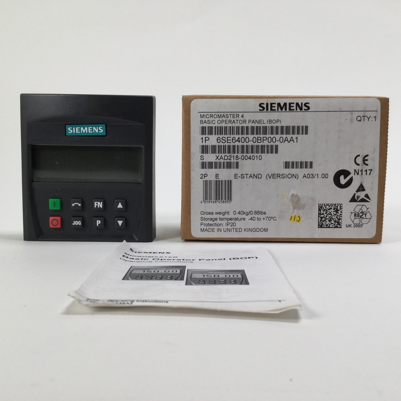 Siemens 6SE6400-0BP00-0AA1 Micromaster 4 Basic Operator Panel BOP New NFP